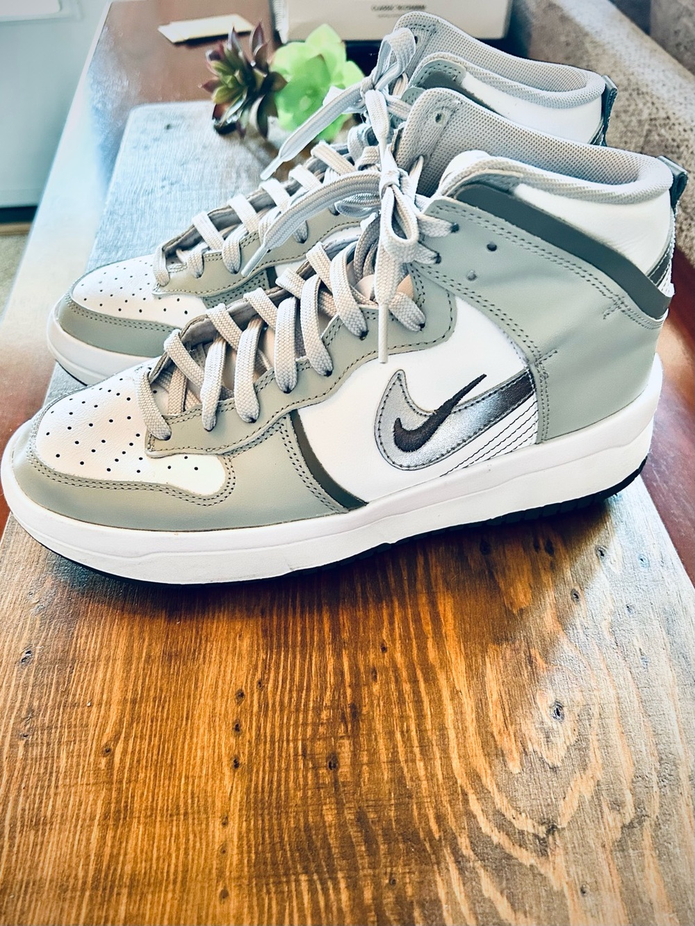 Nike Women’s Dunk High Up White Light Smoke Grey Size 9.5